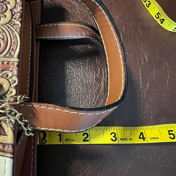 Embossed Vegan Leather Handbag, Top Handle/ Crossbody, NWOT - Picture 12 of 12